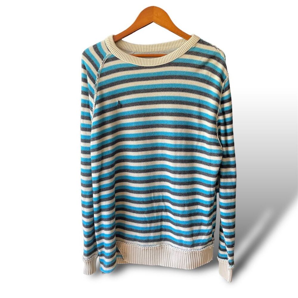 Volcom Crew Neck Sweater Multicolor Pullover Long Sleeve Casual Fall Winter